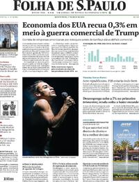 Capa do jornal Folha de S.Paulo 01/05/2025