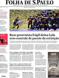 Capa do jornal Folha de S.Paulo 01/06/2025