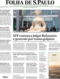 Capa do jornal Folha de S.Paulo 02/09/2025