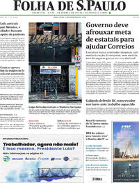 Capa do jornal Folha de S.Paulo 02/12/2025