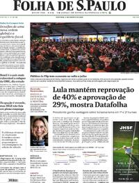 Capa do jornal Folha de S.Paulo 03/08/2025