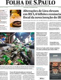 Capa do jornal Folha de S.Paulo 03/10/2025