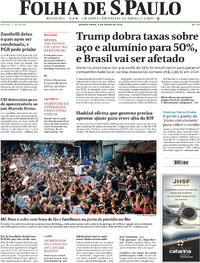 Capa do jornal Folha de S.Paulo 04/06/2025