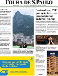 Capa do jornal Folha de S.Paulo 04/11/2025