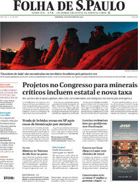 Capa do jornal Folha de S.Paulo 05/10/2025