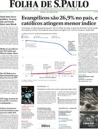 Capa do jornal Folha de S.Paulo 07/06/2025