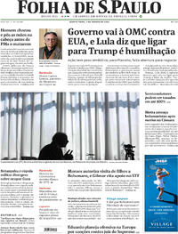 Capa do jornal Folha de S.Paulo 07/08/2025