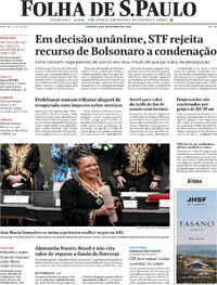 Capa do jornal Folha de S.Paulo 08/11/2025