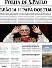 Capa do jornal Folha de S.Paulo 09/05/2025