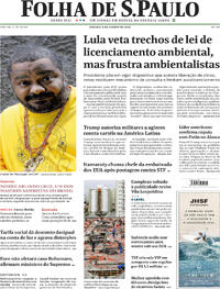 Capa do jornal Folha de S.Paulo 09/08/2025