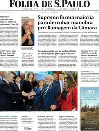Capa do jornal Folha de S.Paulo 10/05/2025