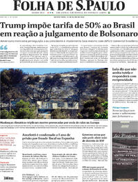 Capa do jornal Folha de S.Paulo 10/07/2025