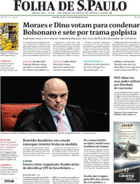 Capa do jornal Folha de S.Paulo 10/09/2025