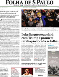 Capa do jornal Folha de S.Paulo 11/07/2025