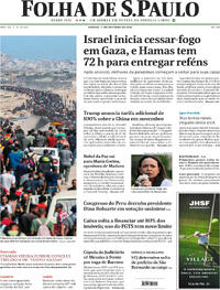 Capa do jornal Folha de S.Paulo 11/10/2025