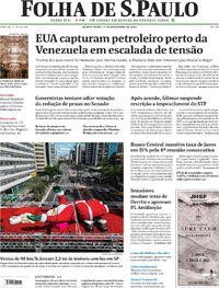 Capa do jornal Folha de S.Paulo 11/12/2025