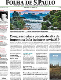 Capa do jornal Folha de S.Paulo 12/06/2025