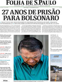 Capa do jornal Folha de S.Paulo 12/09/2025