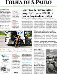 Capa do jornal Folha de S.Paulo 13/11/2025