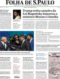 Capa do jornal Folha de S.Paulo 13/12/2025