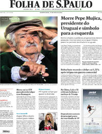 Capa do jornal Folha de S.Paulo 14/05/2025