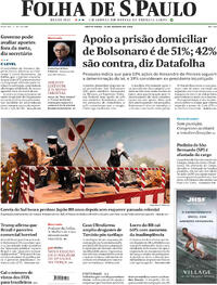 Capa do jornal Folha de S.Paulo 15/08/2025