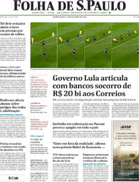 Capa do jornal Folha de S.Paulo 15/10/2025