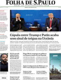 Capa do jornal Folha de S.Paulo 16/08/2025
