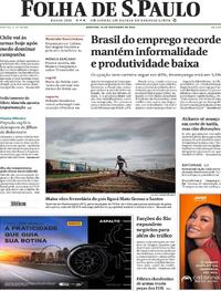 Capa do jornal Folha de S.Paulo 16/11/2025