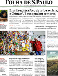 Capa do jornal Folha de S.Paulo 17/05/2025
