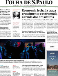 Capa do jornal Folha de S.Paulo 17/08/2025