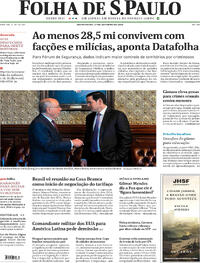 Capa do jornal Folha de S.Paulo 17/10/2025
