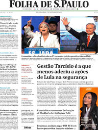 Capa do jornal Folha de S.Paulo 17/11/2025