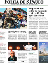 Capa do jornal Folha de S.Paulo 18/08/2025