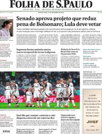 Capa do jornal Folha de S.Paulo 18/12/2025