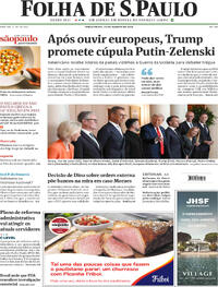 Capa do jornal Folha de S.Paulo 19/08/2025
