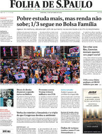 Capa do jornal Folha de S.Paulo 19/10/2025