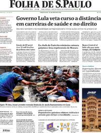 Capa do jornal Folha de S.Paulo 20/05/2025