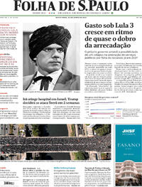 Capa do jornal Folha de S.Paulo 20/06/2025