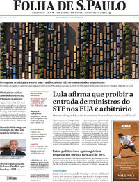 Capa do jornal Folha de S.Paulo 20/07/2025