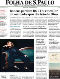 Capa do jornal Folha de S.Paulo 20/08/2025