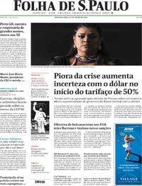 Capa do jornal Folha de S.Paulo 21/07/2025