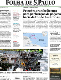 Capa do jornal Folha de S.Paulo 21/10/2025