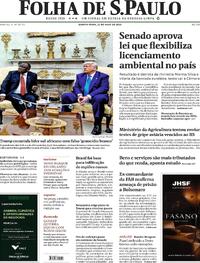 Capa do jornal Folha de S.Paulo 22/05/2025