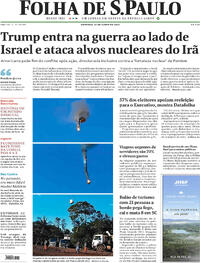 Capa do jornal Folha de S.Paulo 22/06/2025