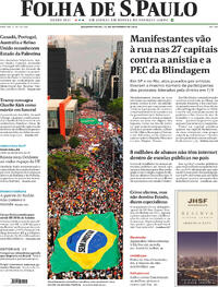 Capa do jornal Folha de S.Paulo 22/09/2025