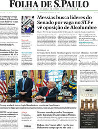 Capa do jornal Folha de S.Paulo 22/11/2025