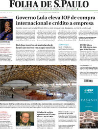 Capa do jornal Folha de S.Paulo 23/05/2025