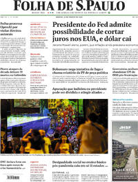 Capa do jornal Folha de S.Paulo 23/08/2025