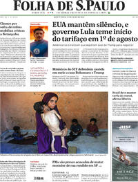 Capa do jornal Folha de S.Paulo 24/07/2025
